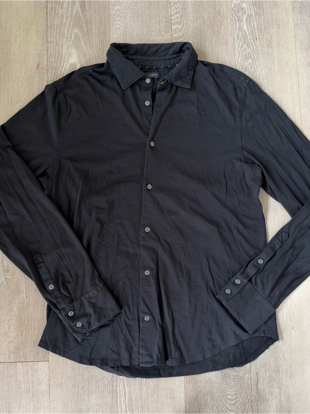 Banana Republic Black Long-Sleeve Dress Shirt